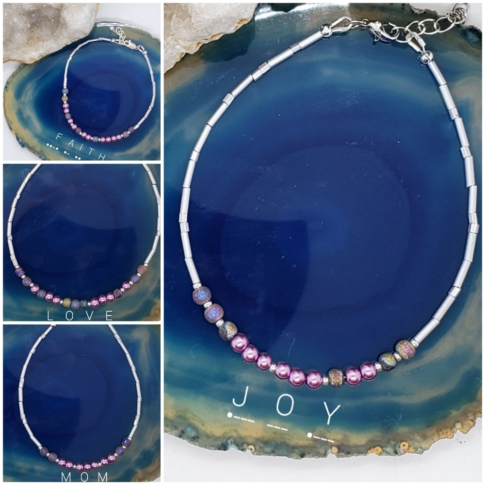 Morse Code Purple & Silver Series